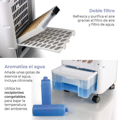 VENTILADOR 3 EN 1  ( ENFRIADOR DE AIRE  3 EN 1) , ventilador, refrigeración con hielo y humidificador , Incluye mando a distancia, 80w