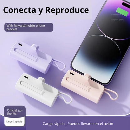 Mini Cargador Portátil con Pantalla LED 5000 mAh Ultra-Ligera Power Pack Compacto, Power Bank Cargador Compatible con iPhone 14/14 Pro/13/12/11/XS/XR/X/8/7/6/6s/Plus