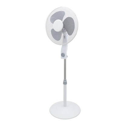 VENTILADOR DE PIE 16"  colores blanco y negro-silencioso