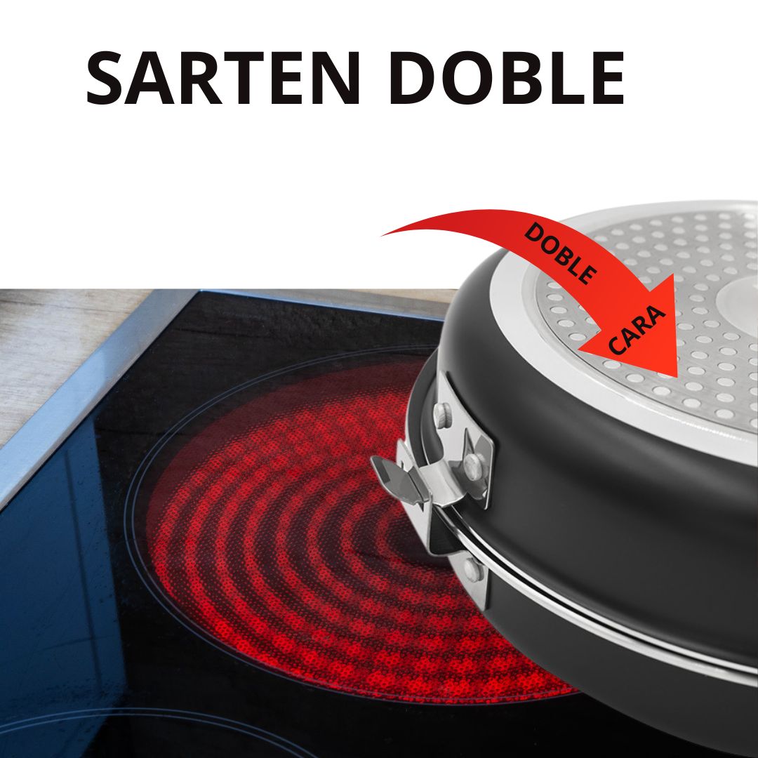 SARTEN DOBLE ESPECIAL PARA TORTILLAS Y CREPES 24 cm