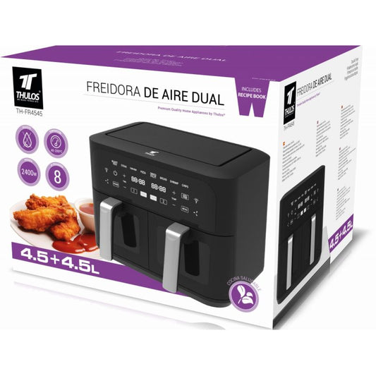 Freidora de aire dual, capacidad: 4.5+4.5L. THULOS TH-FR4545