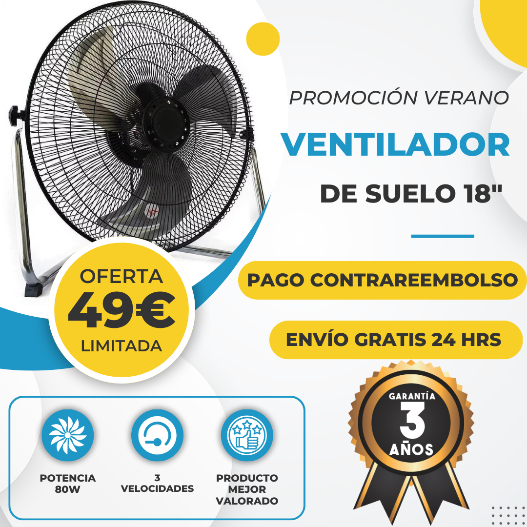 ventilador industrial de suelo 18"